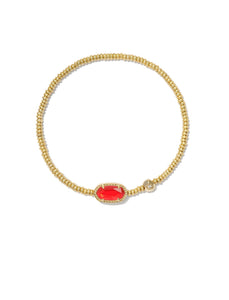 Grayson Gold Stretch Bracelet in Red Illusion