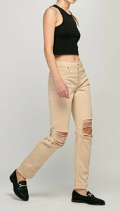 TRACEY Latte COLOR CLASSIC STRAIGHT JEAN