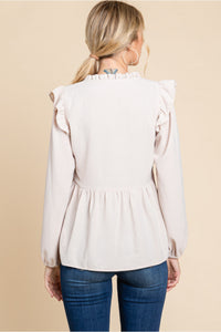 Baby Doll Ruffled Cap Shoulder Top