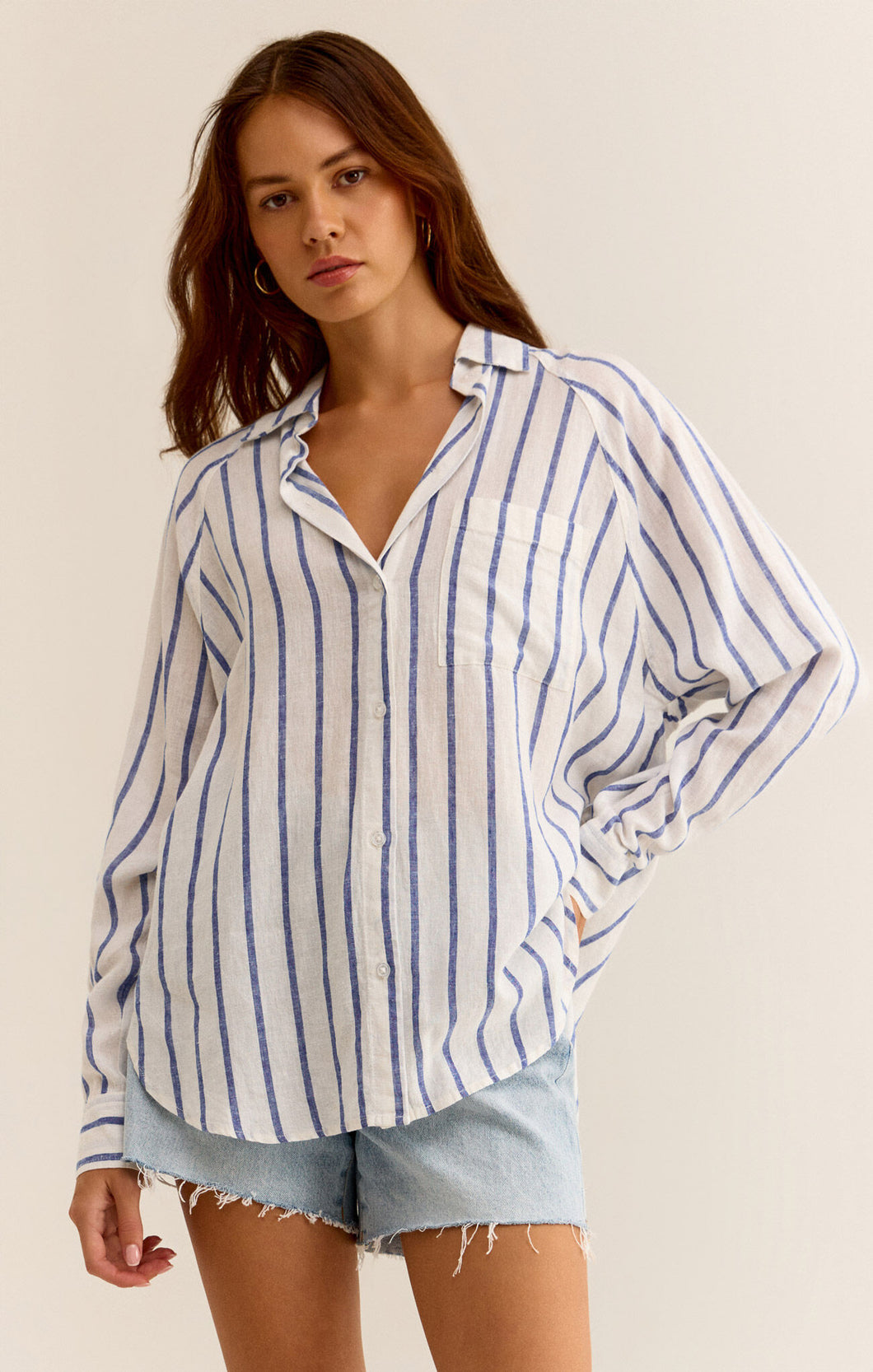 The Perfect Striped Linen Top