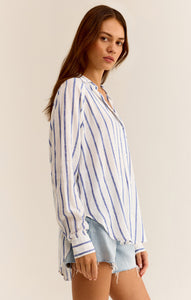 The Perfect Striped Linen Top