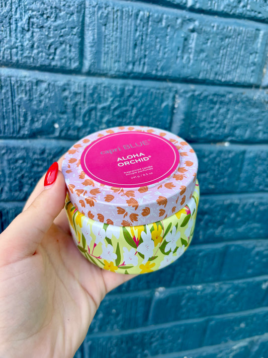 Capri Blue Aloha Orchid Tin Candle