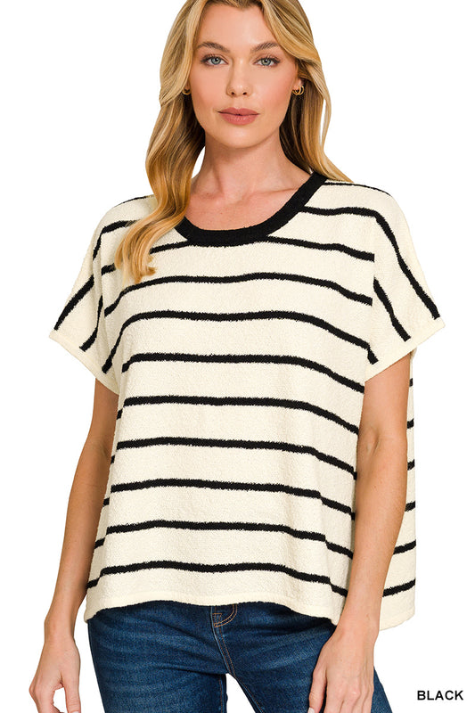 STRIPED OVERSIZE SWEATER TOP