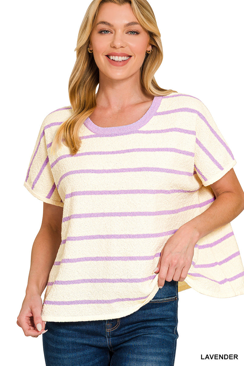 STRIPED OVERSIZE SWEATER TOP