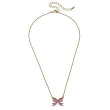 Load image into Gallery viewer, Zoey Bow Delicate Children&#39;s Necklace in Pink
