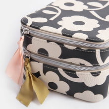 Load image into Gallery viewer, Caroline Gardner - Charcoal Mono Flower Make Up Bag Organiser
