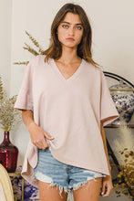 Load image into Gallery viewer, Oversized Solid Textured V-line Back Tunic Top
