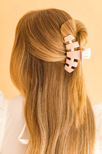 TELETIES - Classic Hair Clip | Large | Pearly Pink