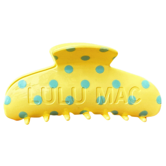 LULU MAC HAIR CLIPS Butter/Blue Dot