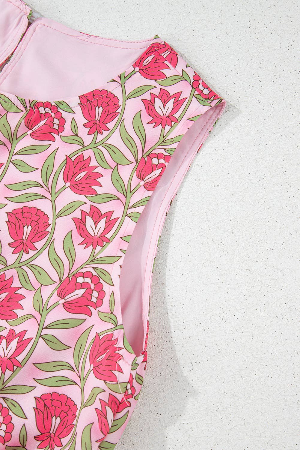 LA Society - Floral Print Puffy Cropped Tank and Mini Skirt Set