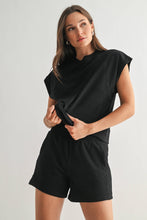 Load image into Gallery viewer, Offset French Terry Cap Sleeve Top
