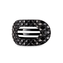 Load image into Gallery viewer, TELETIES - Flat Round Hair Clip | Medium | Jet Black Quilted
