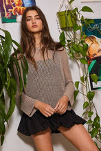 Load image into Gallery viewer, Crewneck Crochet Knit Fishnet Top
