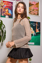 Load image into Gallery viewer, Crewneck Crochet Knit Fishnet Top
