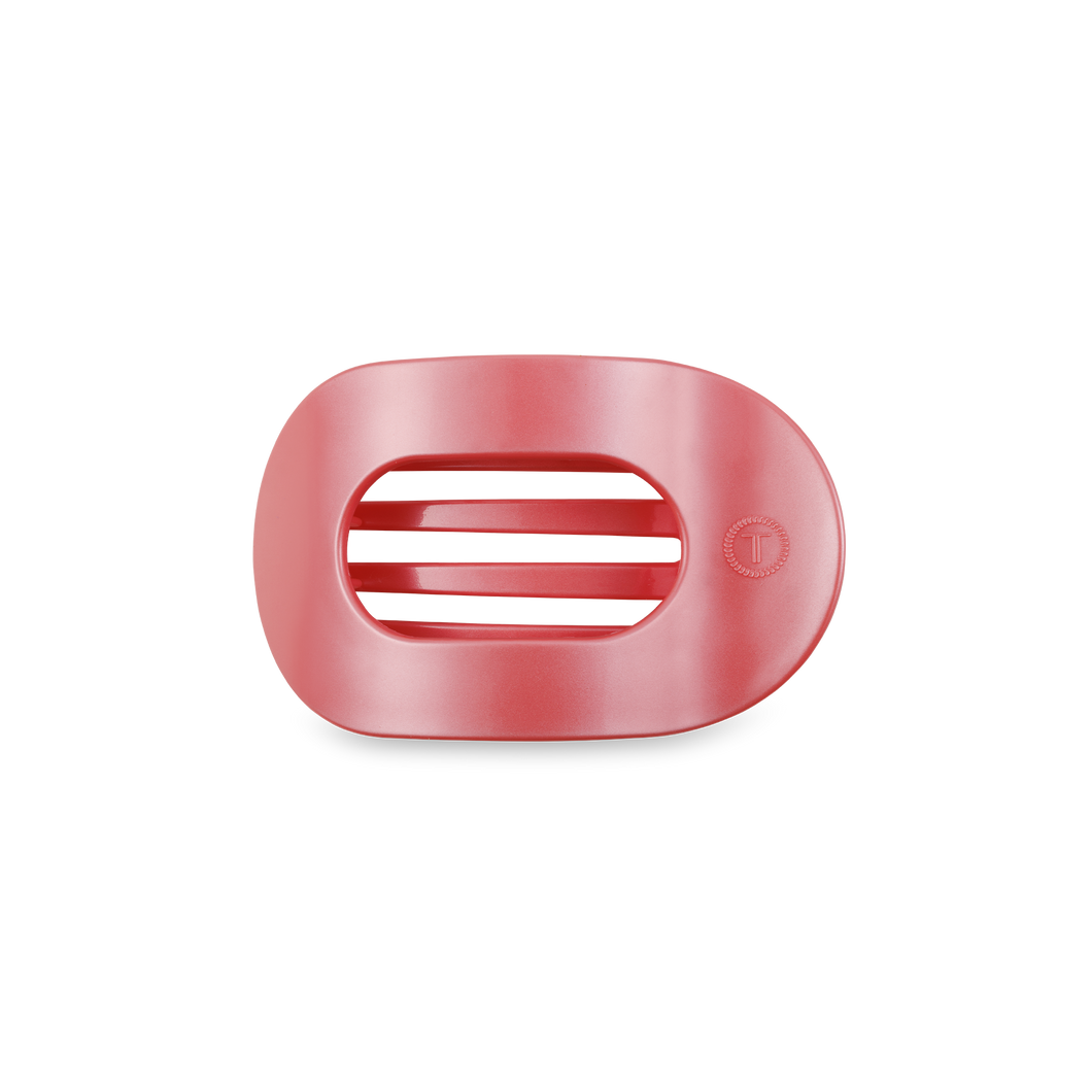 TELETIES - Round Flat Hair Clip | Small | Calming Coral
