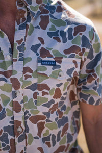 BURLEBO - Cotton Twill Button Up - Driftwood Camo