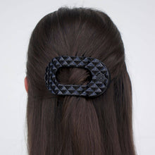 Load image into Gallery viewer, TELETIES - Flat Round Hair Clip | Medium | Jet Black Quilted
