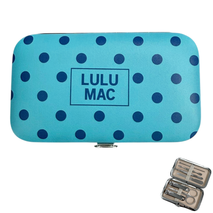 Lulu Mac Blue/Navy Dot Manicure Set