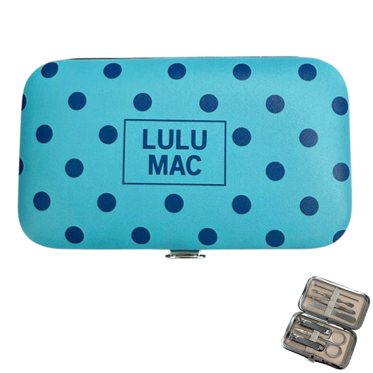 Lulu Mac Blue/Navy Dot Manicure Set