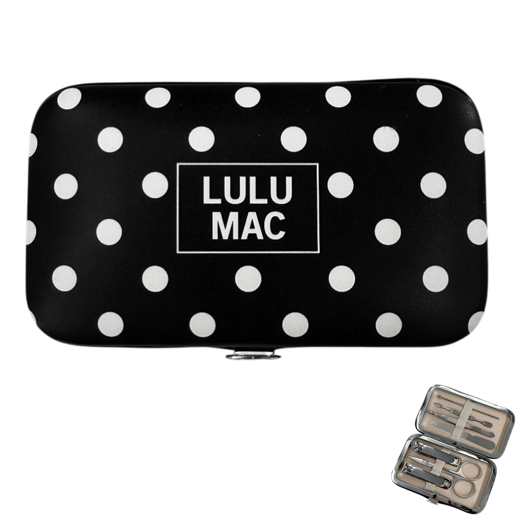 Lulu Mac Black/White Dot Manicure Set