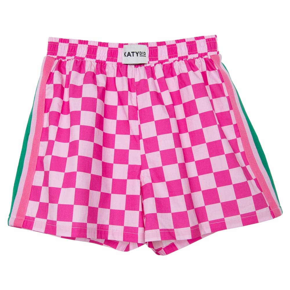 Katydid - Hot Pink Checkered Boxer Shorts Women