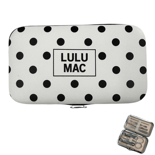 Lulu Mac White/Black Dot Manicure Set