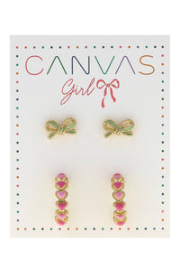 Canvas Style - Maggie Bow Children's Studs & Heart Hoop Earrings  (2)