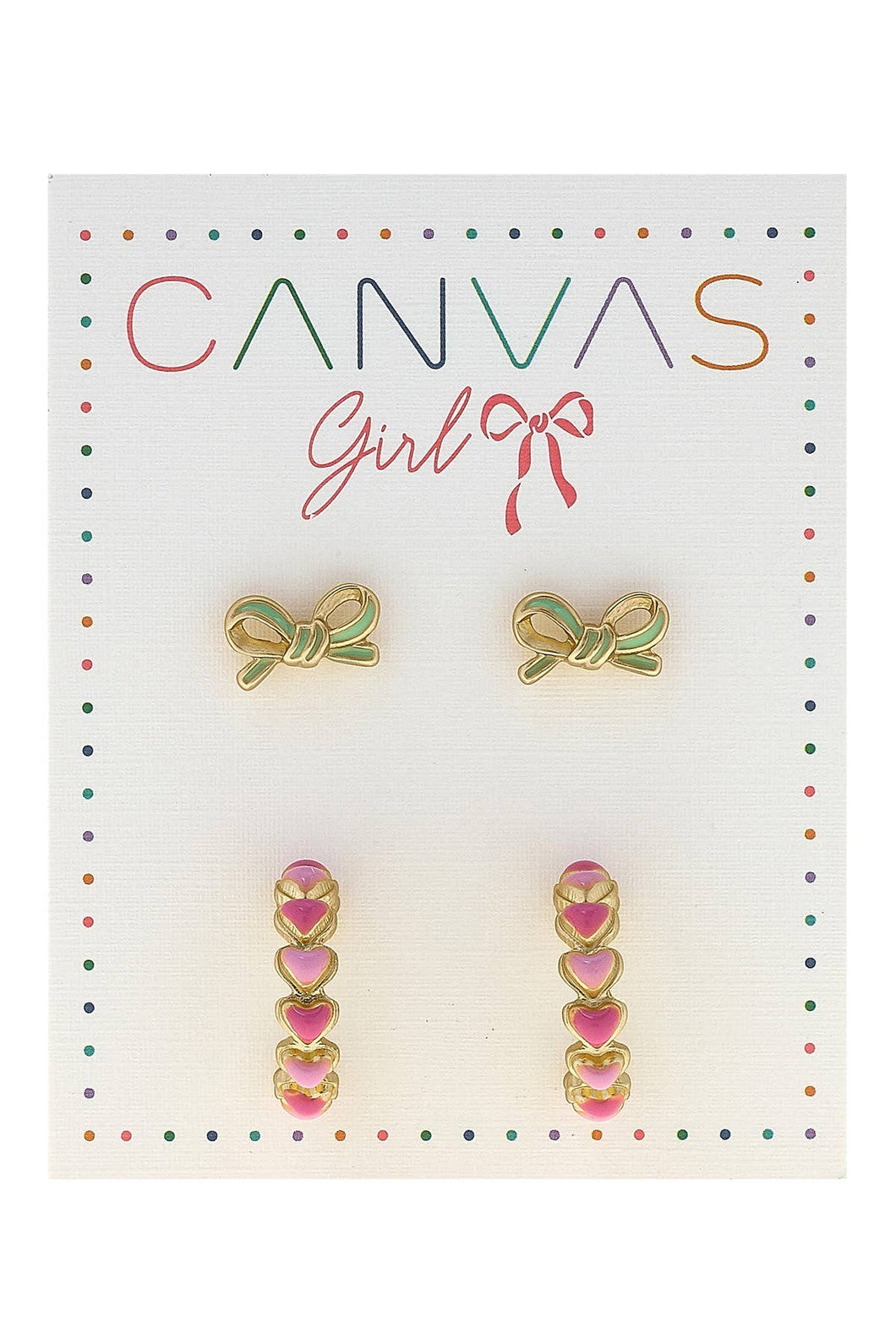 Canvas Style - Maggie Bow Children's Studs & Heart Hoop Earrings  (2)