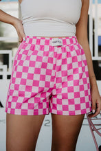 Load image into Gallery viewer, Katydid - Hot Pink Checkered Boxer Shorts Women

