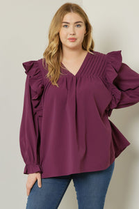 Plus Textured Detail Top