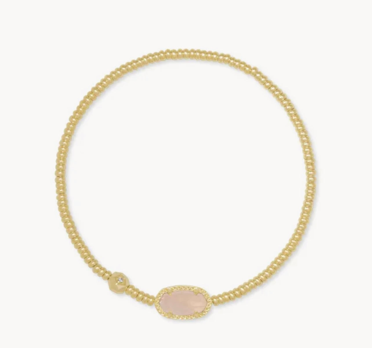 Grayson Gold Stretch Bracelet in Rose Quartz