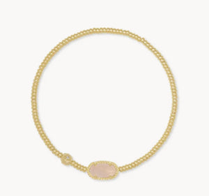 Grayson Gold Stretch Bracelet in Rose Quartz