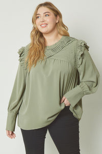 Plus Pintuck Detail Top