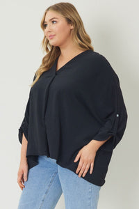 Plus Sleeve Detail Top