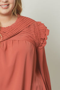 Plus Pintuck Detail Top