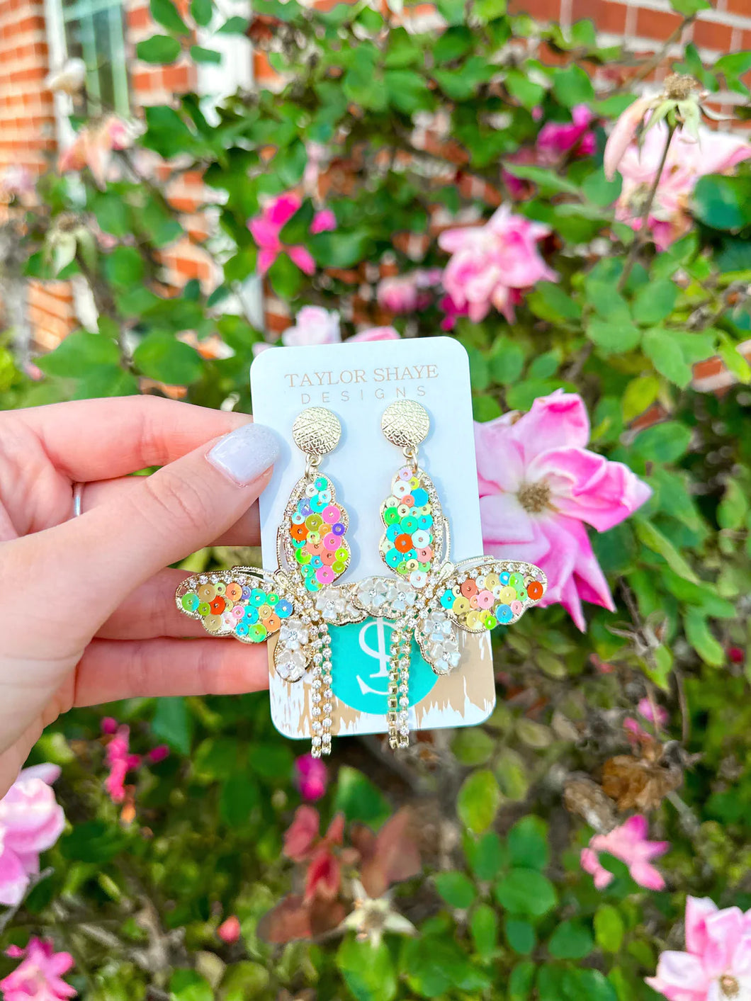 Lilliana Lightweight Butterfly Drops- Rainbow