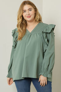 Plus Textured Detail Top