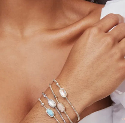 Grayson Gold Stretch Bracelet in Light Blue Magnesite