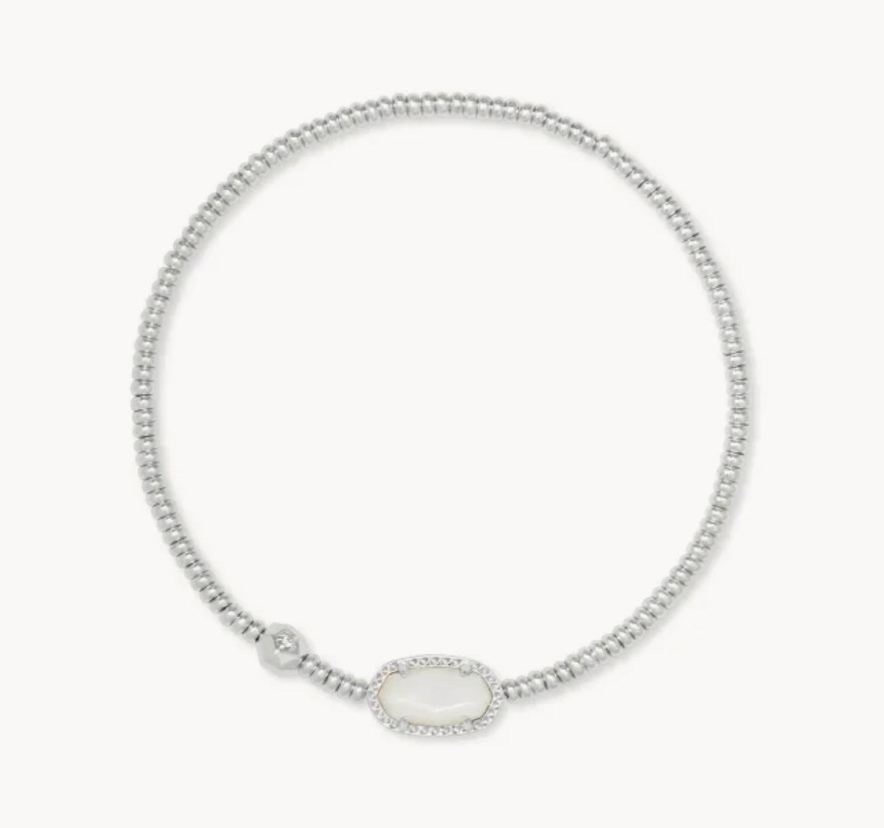 Grayson Silver Stretch Bracelet in Ivory Mother-of-Pearl