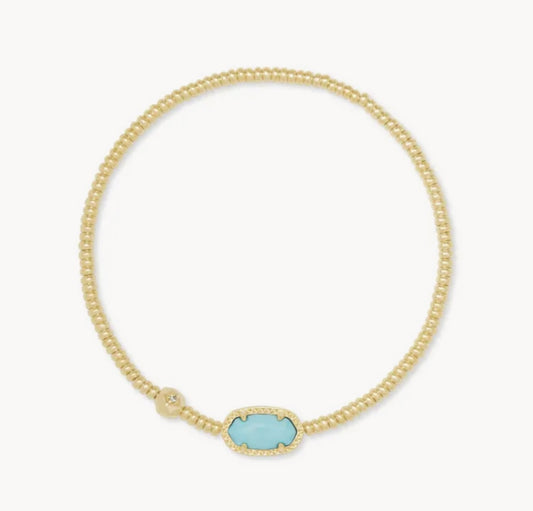 Grayson Gold Stretch Bracelet in Light Blue Magnesite