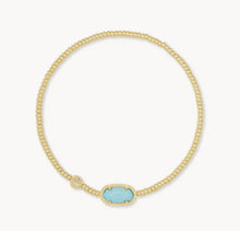 Load image into Gallery viewer, Grayson Gold Stretch Bracelet in Light Blue Magnesite
