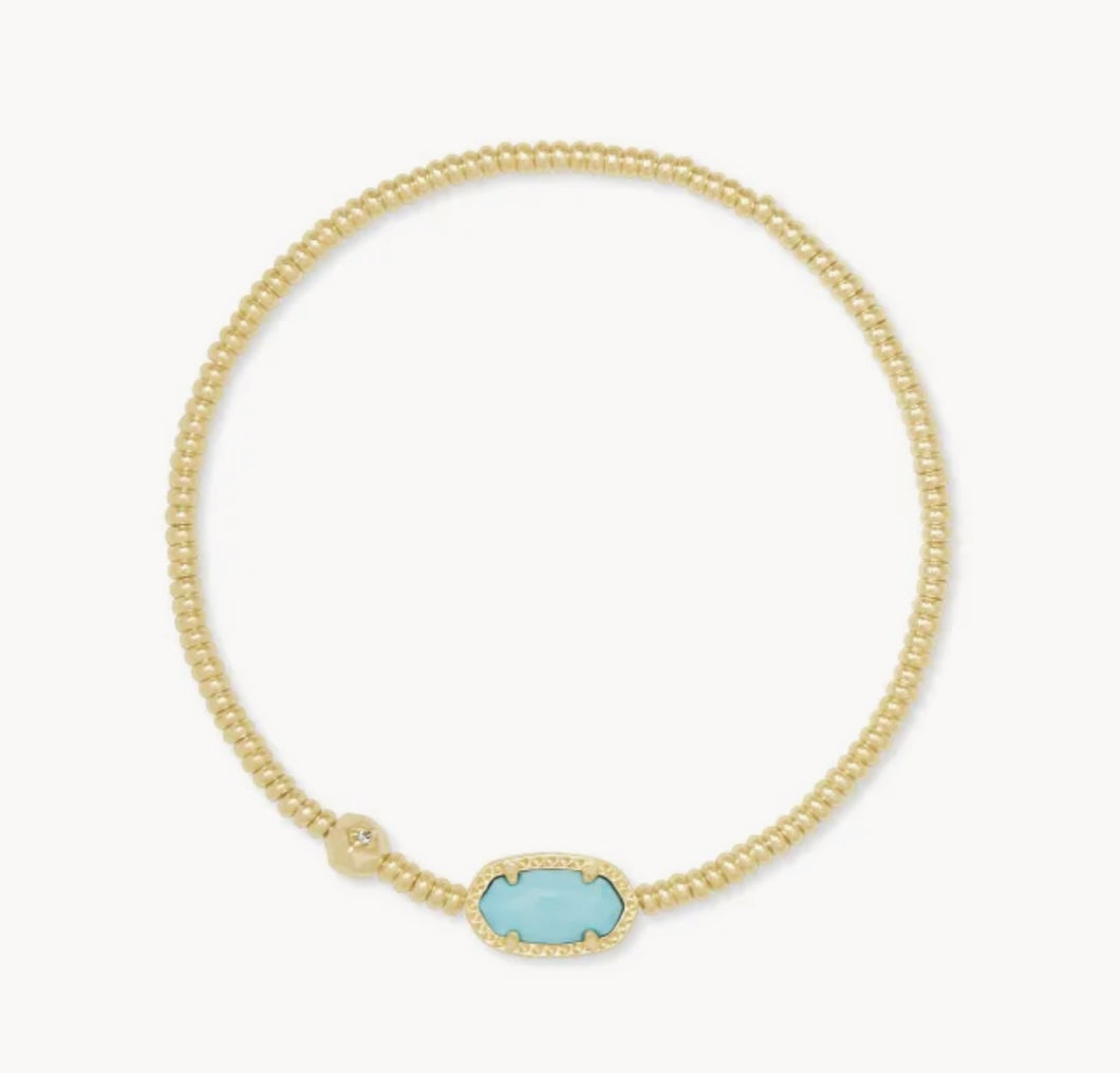 Grayson Gold Stretch Bracelet in Light Blue Magnesite