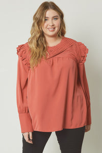 Plus Pintuck Detail Top