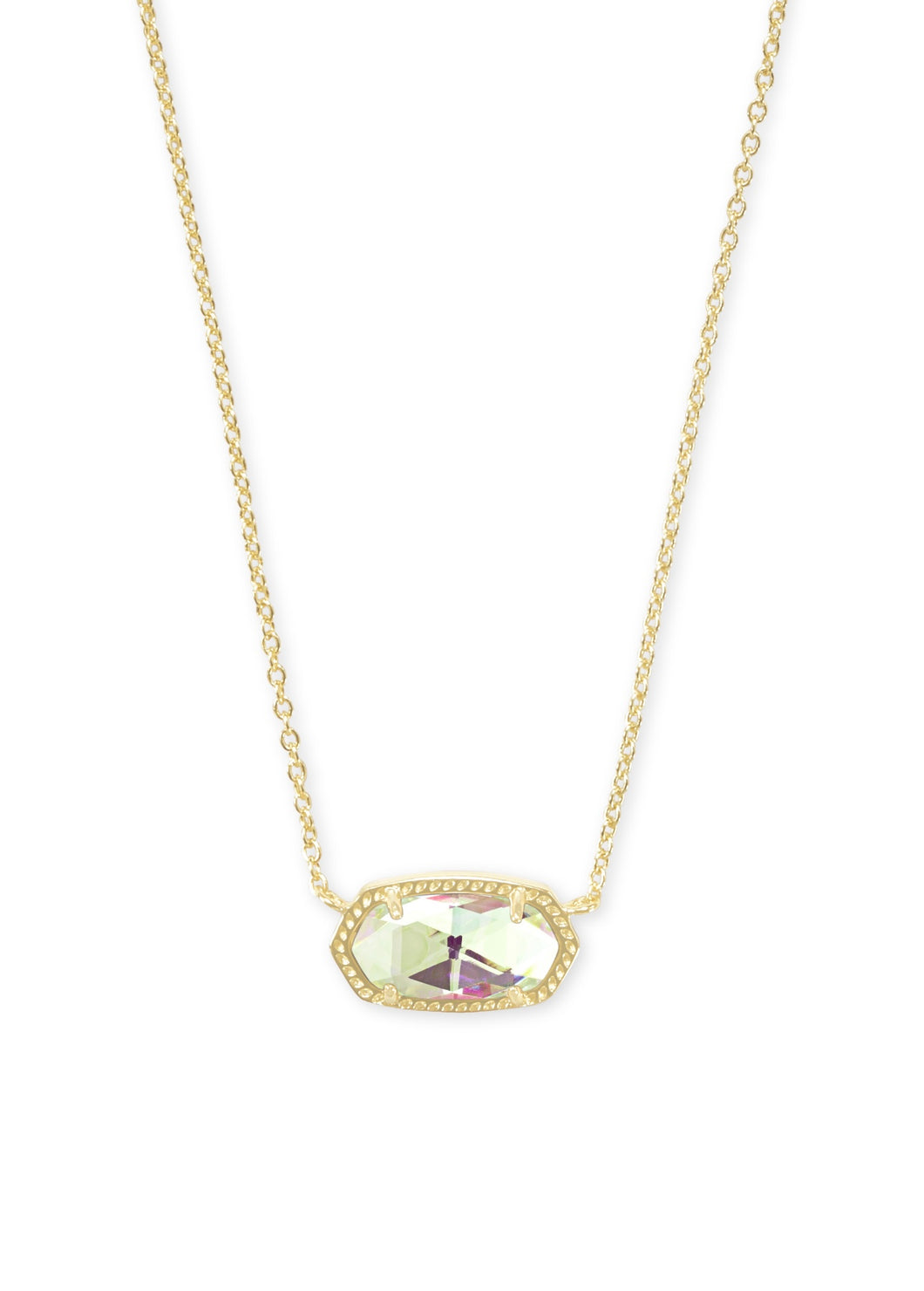 Elisa Gold Pendant Necklace in Dichroic Glass