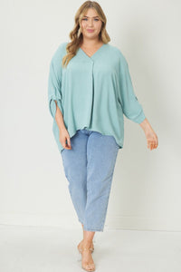 Plus Sleeve Detail Top