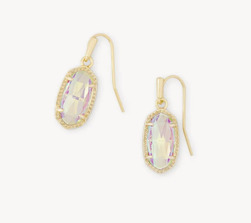 Lee Gold Drop Earrings in Dichroic Glass