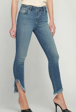 Load image into Gallery viewer, TAYLOR MEDIUM WASH EXTREME FRAY HIGH RISE SKINNY
