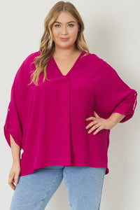 Plus Sleeve Detail Top