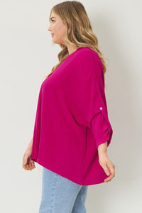 Plus Sleeve Detail Top