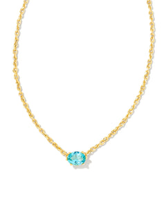 (Copy) Cailin Gold Pendant Necklace in Aqua Crystal